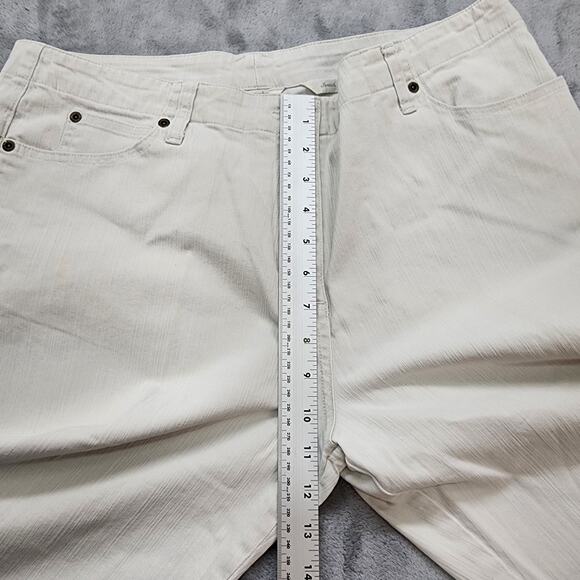 Christopher & Banks Jeans Women 14 White Stretch Crop Capri Side Slit Stretch - Picture 10 of 13